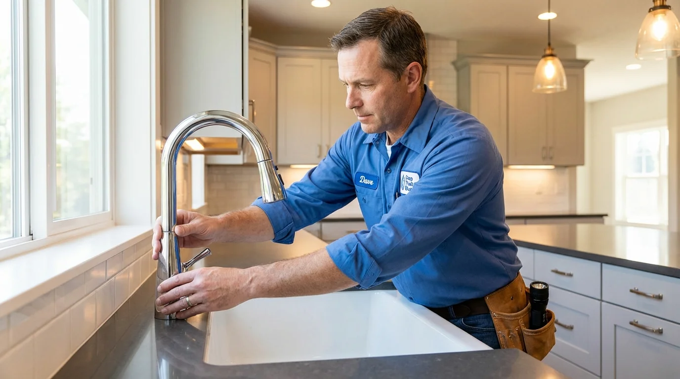 Kitchen faucet installation by Johns Plumbing LLC in Millstadt